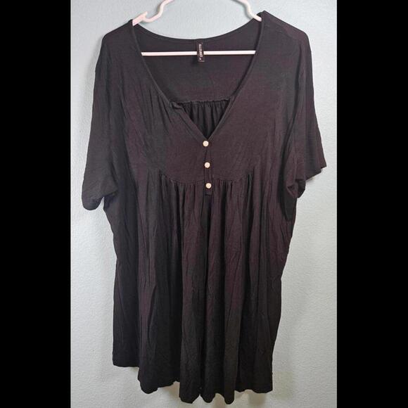 ALLEGRACE Women's Plus Size Black Blouse - 2X - Picture 1 of 6